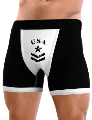 USA Military Star Stencil Logo Mens Boxer Brief Underwear